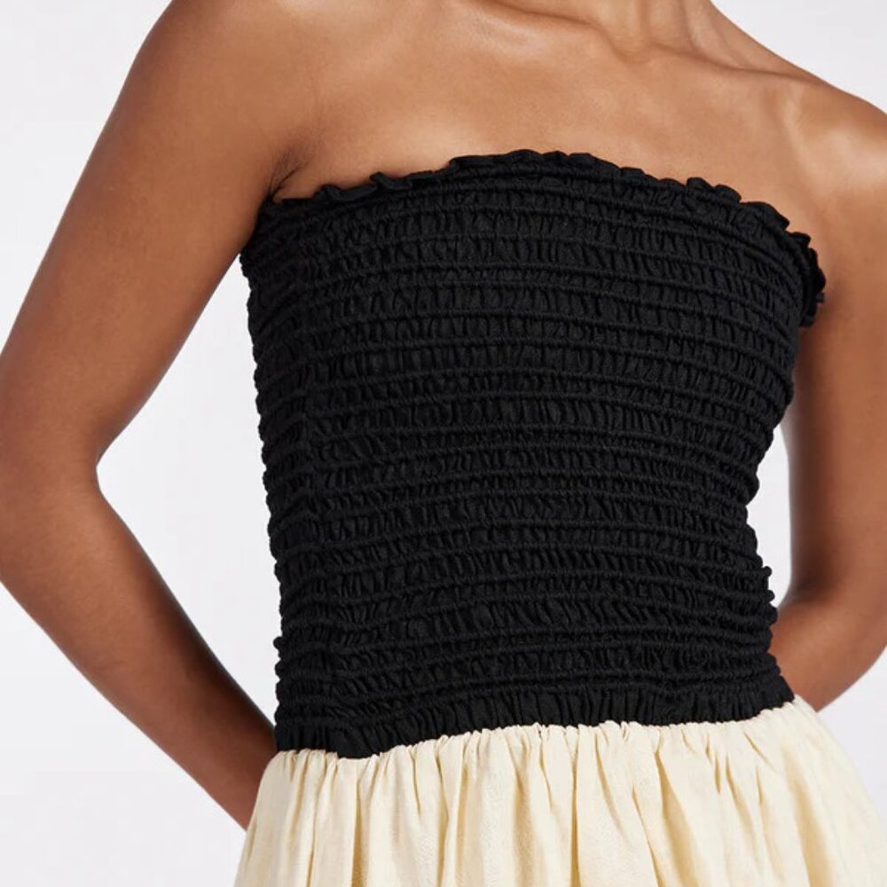 DISSH LEN BLACK STRAPLESS MIDI DRESS - Picture 4 of 5